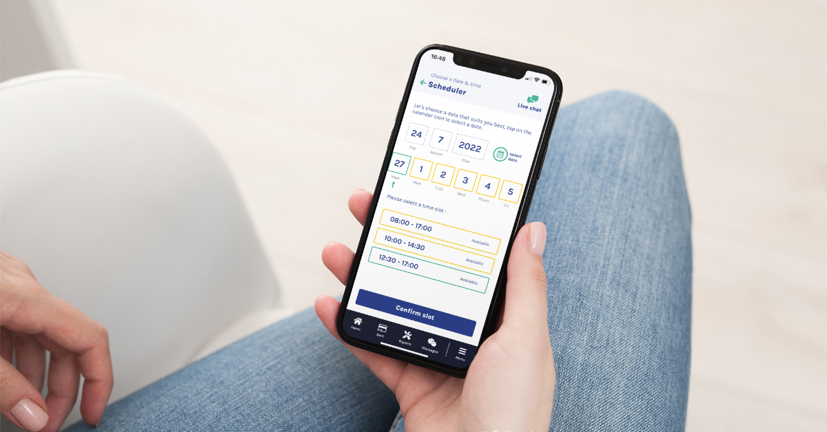 Schedule repairs with tenant app